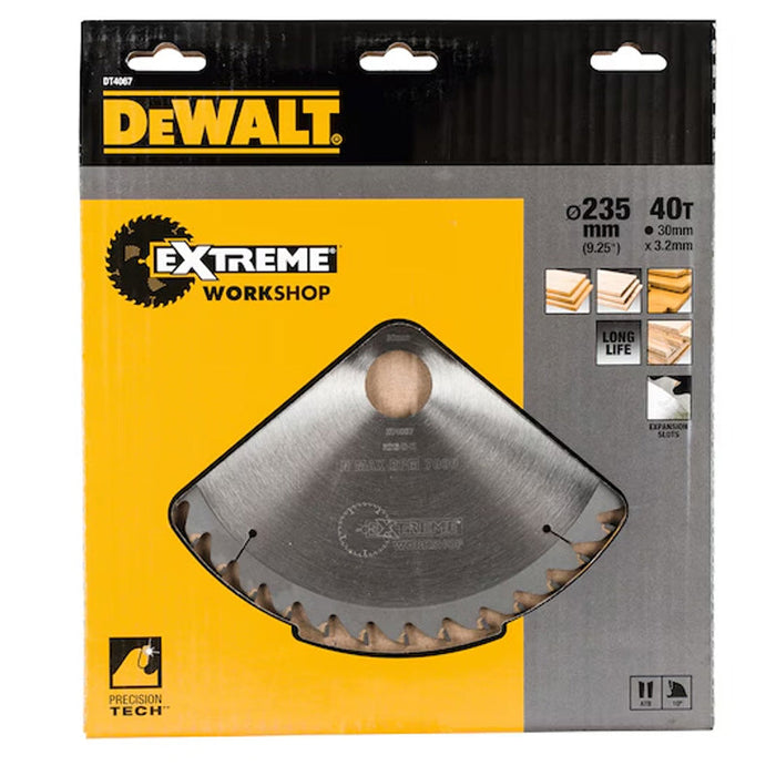Lama per sega circolare Ø235x30 mm 40 denti DEWALT DT4067-QZ al carburo Extreme Workshop