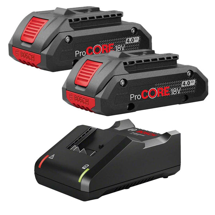Set di 2 batterie ProCore 4Ah + caricabatterie GAL 18V-40 Bosch Professional