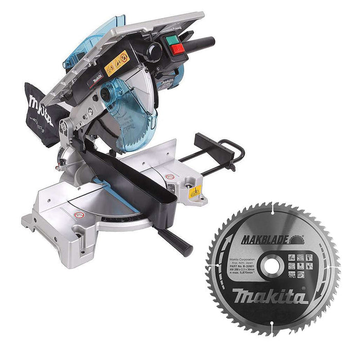 Pack troncatrice e sega da banco LH1040 MAKITA + lama in widia per legno B-32801