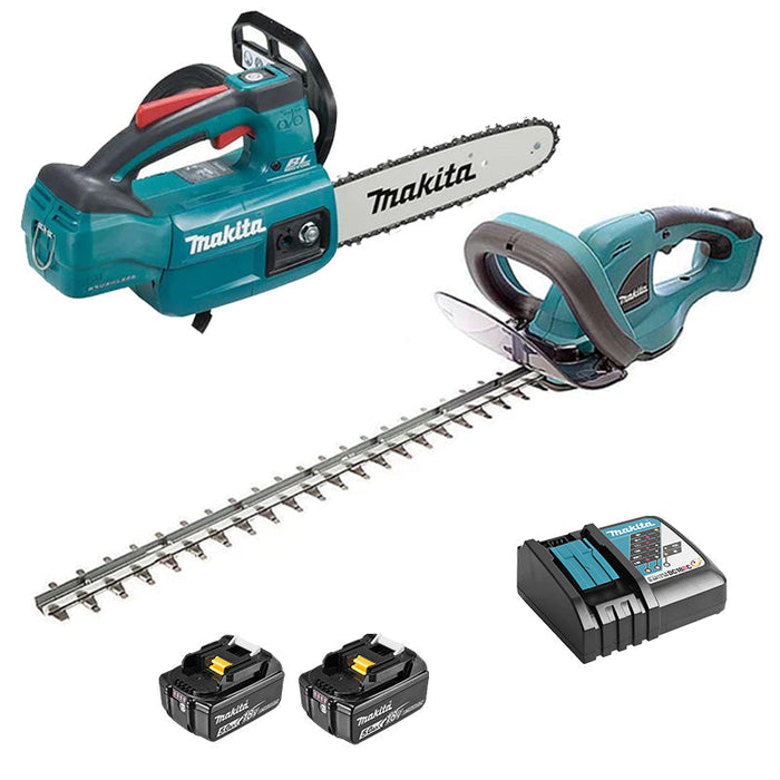 DLXRT02 MAKITA 2 utensili da giardino 18V LXT (DUC254Z + DUH523Z + 2 x 5Ah + DC18RC)