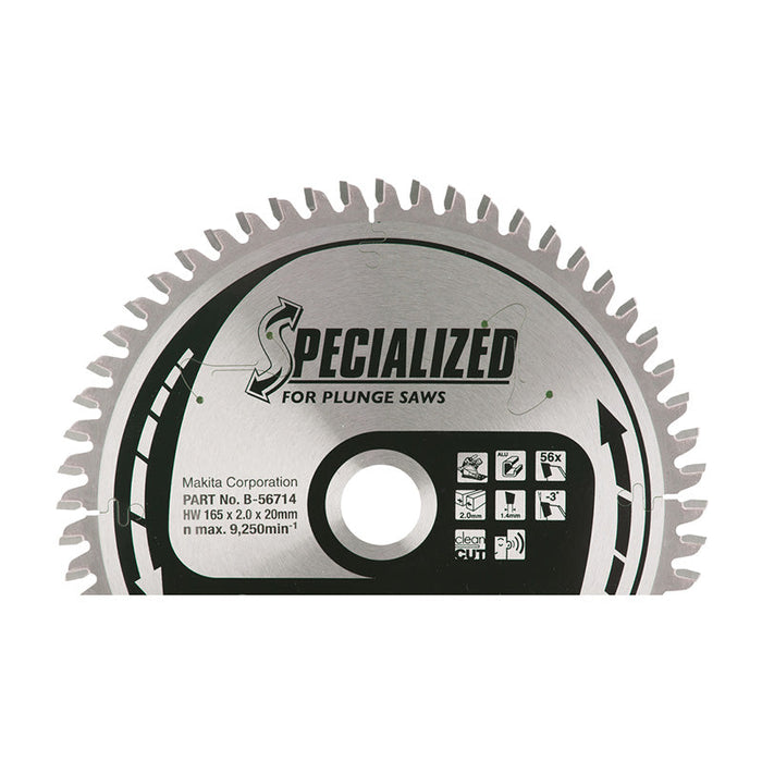 Lama in widia “Specialized” per alluminio MAKITA B-56714 per seghe ad affondamento a batteria