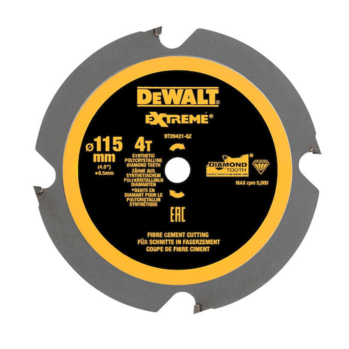 Lama per sega circolare portatile Ø115x9,5 mm 4 denti DEWALT DT20421-QZ con denti diamantati