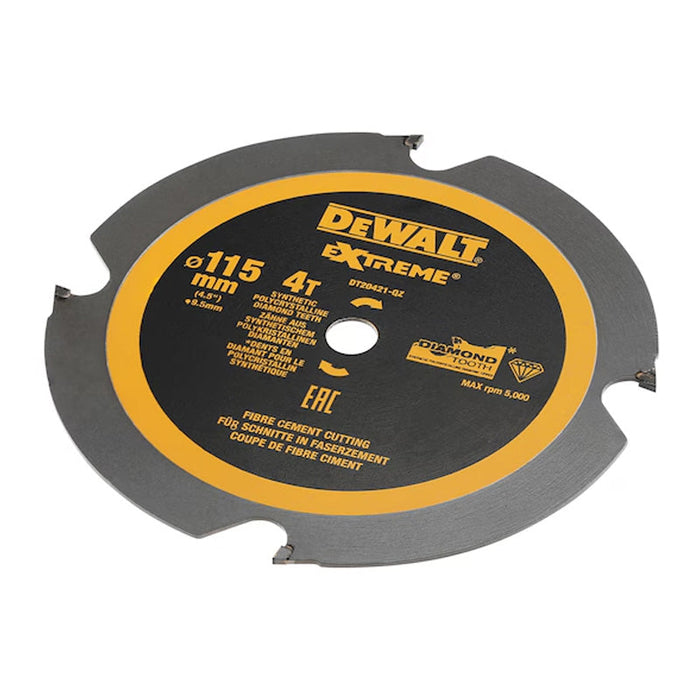 Lama per sega circolare portatile Ø115x9,5 mm 4 denti DEWALT DT20421-QZ con denti diamantati