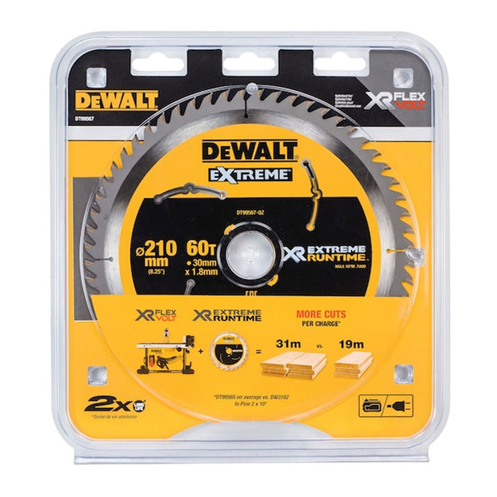 Lama per sega circolare fissa DEWALT DT99567-QZ al carburo XR Runtime Ø210x30 mm, 60 denti