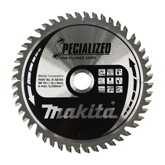 Lama per sega circolare “Specialized” TCT MAKITA B-56764 165x20mm, 48 denti