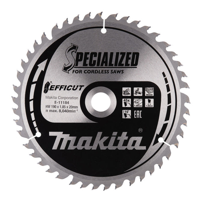 Lame in widia "EFFICUT" per legno, per troncatrici radiali a batteria MAKITA