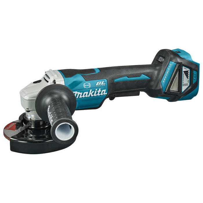 Smerigliatrice Ø125 mm 18V Brushless MAKITA DGA517ZJ variatore e pulsante uomo morto con Makpak