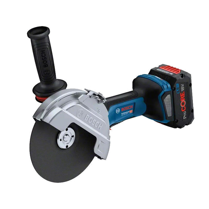 Smerigliatrice 180mm 18V Biturbo BOSCH GWS 18V-180 P solo L-Boxx + 1 disco diamantato e 2 dischi inox