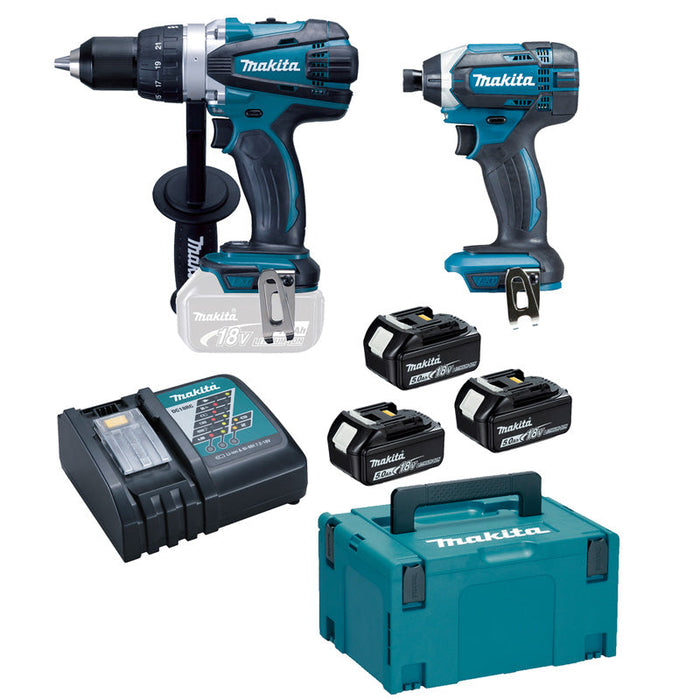 Kit 2 utensili MAKITA DLX2144TJ1 (DDF458+DTD152+BL1850×3+DC18RC+MAK3)