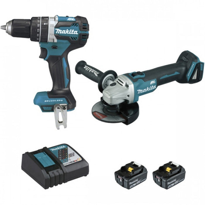 Kit 2 utensili MAKITA DLX2210TJ1 (DGA506+DHP484+BL1850×2+DC18RC+MAK2&3)