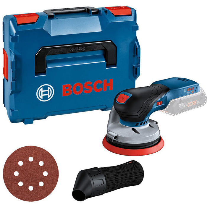 Levigatrice rotorbitale a batteria BOSCH 0601372200 GEX 18V-125 in L-boxx 136 con dischi (senza batterie, senza caricabatterie)