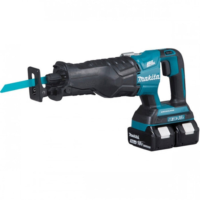 Sega a gattuccio 2x5Ah 36V MAKITA DJR360PT2 en valigetta + caricabatterie doppio