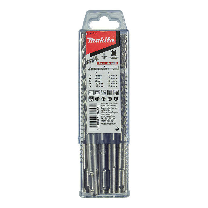 Set 12 punte SDS-Plus NEMESIS II MAKITA E-14912