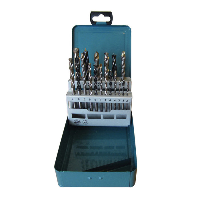 Set 18 punte per legno, metallo e calcestruzzo, ad attacco cilindrico MAKITA D-46202