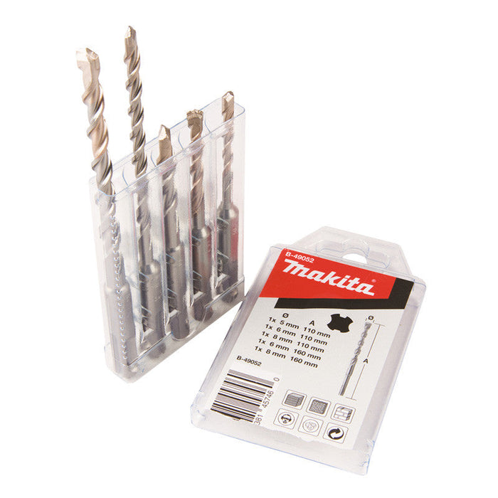 Set di 5 punte a 2 taglienti V-Plus B-49052 MAKITA ad attacco SDS-Plus