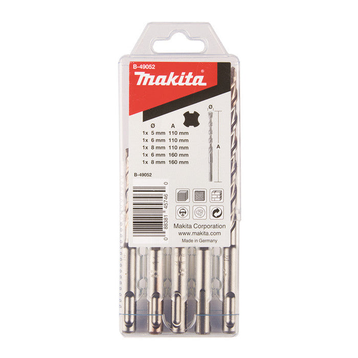 Set di 5 punte a 2 taglienti V-Plus B-49052 MAKITA ad attacco SDS-Plus