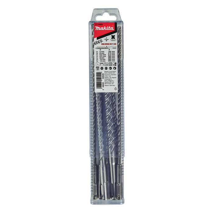 Set di 7 punte NEMESIS II MAKITA E-14906 ad attacco SDS-Plus (lunghe)