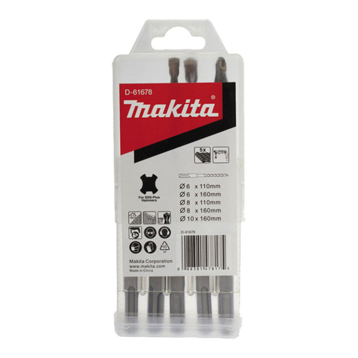 Set di 5 punte a 2 taglienti MAKITA D-61678 ad attacco SDS-Plus (gamma economica)