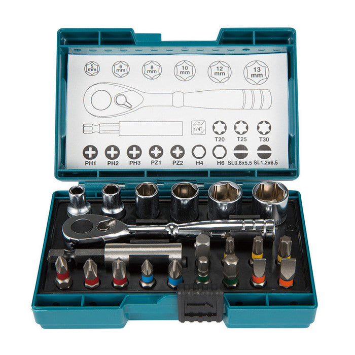 Set fissaggio chiave a cricchetto + 20 accessori MAKITA B-54081