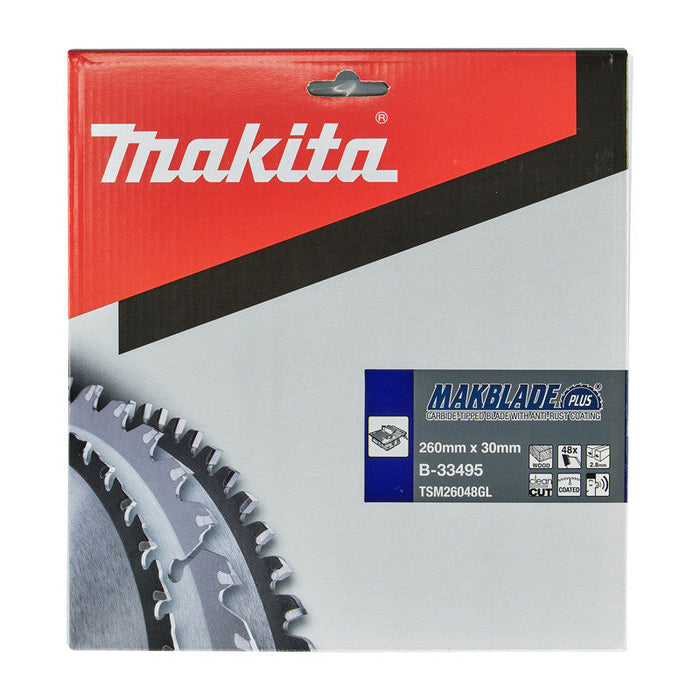 Lama per sega circolare MAKITA B-33495, Makblade+ T.C.T, 260 x 30 mm, 48 denti, per legno