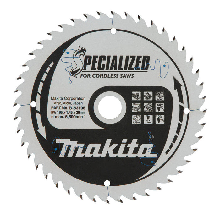 Lama per sega circolare MAKITA B-53198 , TCT specializzata, 165 x 20 mm, 44 T
