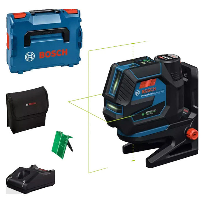 Laser combinato  BOSCH GCL 12V-50-22 CG + supporto RM 20 + batteria GBA 12V 2.0Ah in L-Boxx