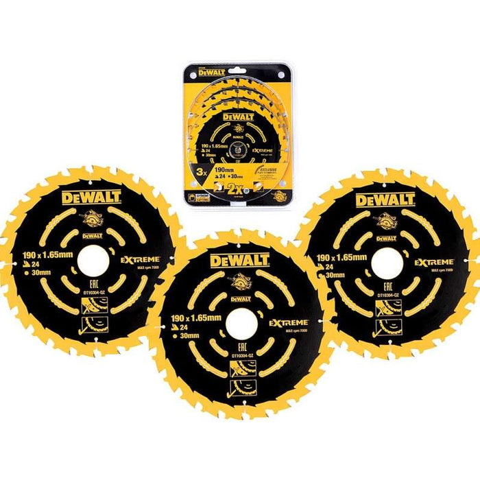 Set di 3 lame Ø 190 mm DEWALT DT10399-QZ EXTREME per sega circolare