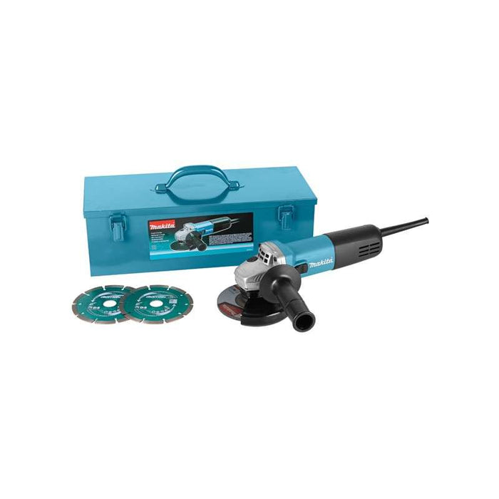 Smerigliatrice angolare MAKITA 9558HNRGK3 - 125 mm + 2 dischi diamantati