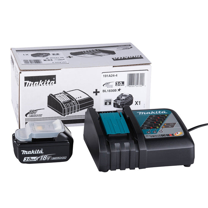 Power Pack MAKITA 191A24-4 18V LXT batteria 3Ah e caricabatterie rapido