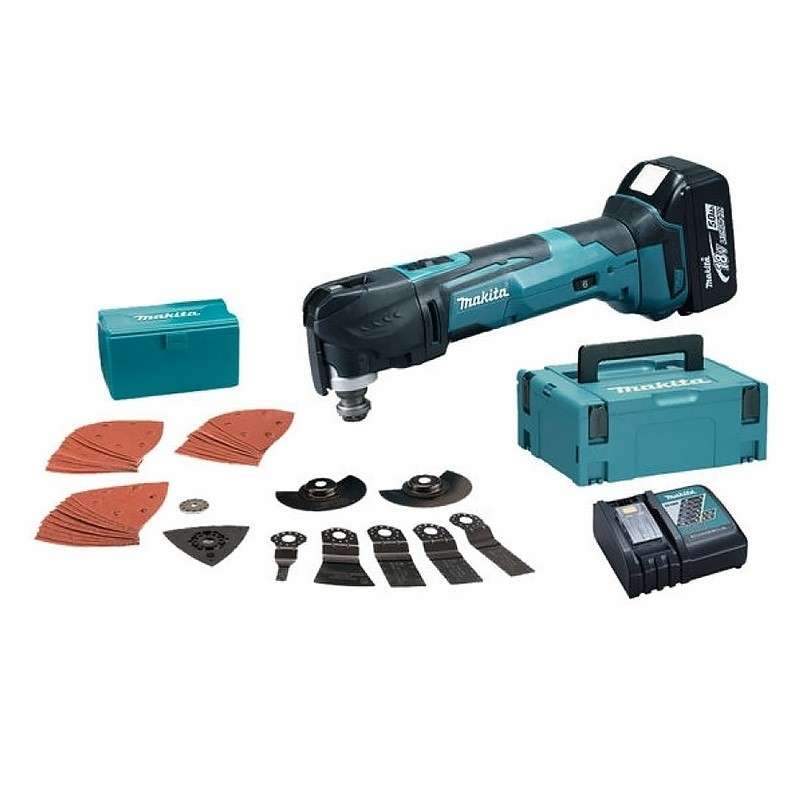 Utensile multifunzione oscillante MAKITA DTM51RTJX2 - 18V LXT + 2 batterie 5,0 Ah e caricabatterie
