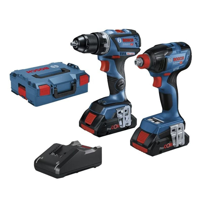 Pack BOSCH 06019J0204 avvitatore a impulsi GDX 18V-210 C + trapano avvitatore GSR 18V-60 C + 2x4.0Ah ProCORE L-BOXX
