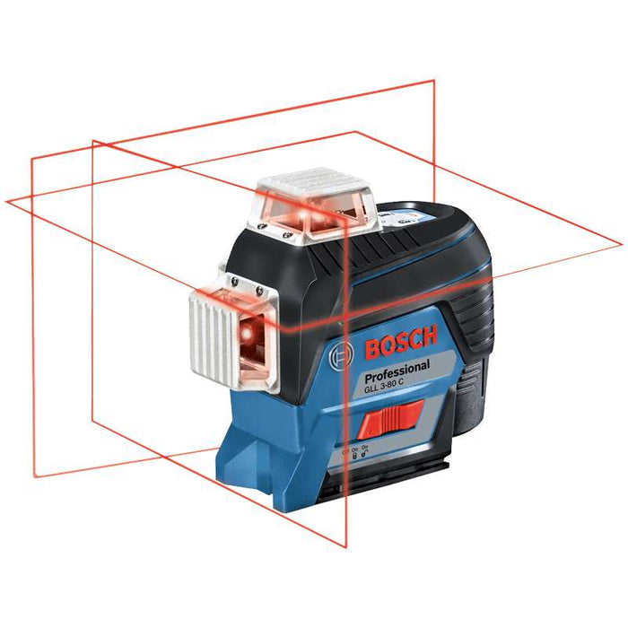 Pack laser BOSCH 0601063R02 - GLL 3-80 C Professional (BM1, bersaglio e L-Boxx)