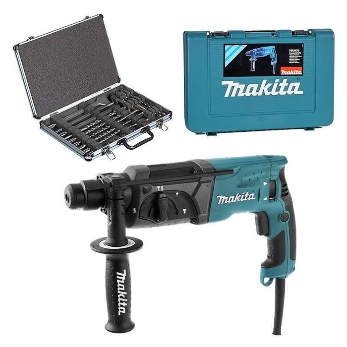 Tassellatore-scalpellatore MAKITA HR2470 SDS-Plus 780W + set 17 pezzi D-42444