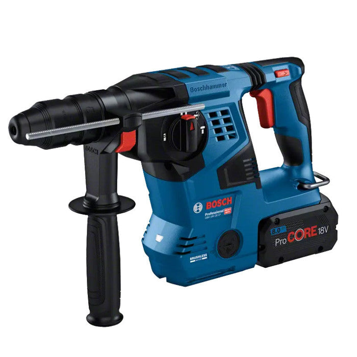 Tassellatore SDS-PLUS BOSCH GBH 18V-28 CF Professional 0611921002 con 2 batterie ProCore 8Ah + caricabatterie GAL1880 CV in L-BOXX