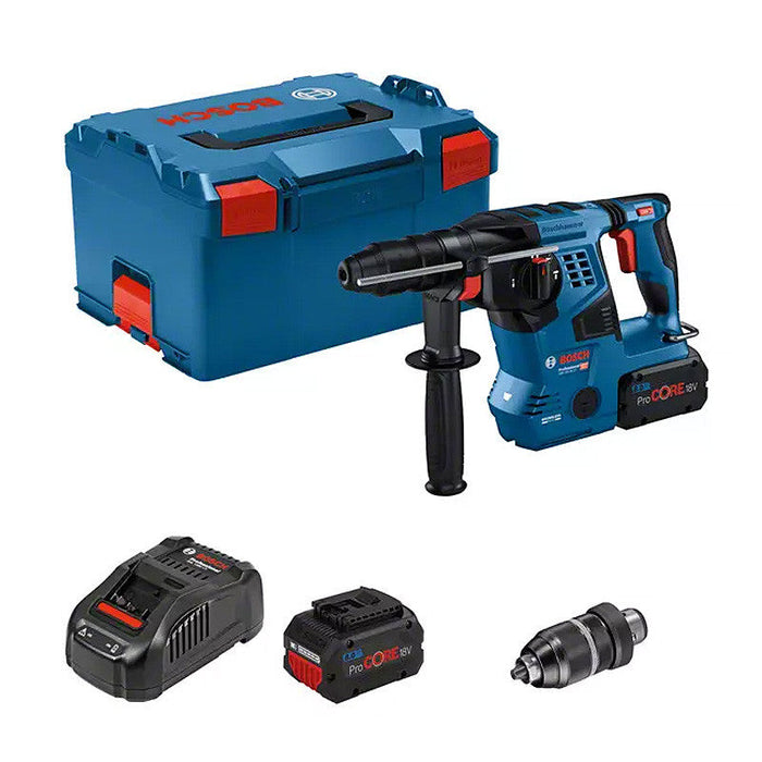 Tassellatore SDS-PLUS BOSCH GBH 18V-28 CF Professional 0611921002 con 2 batterie ProCore 8Ah + caricabatterie GAL1880 CV in L-BOXX